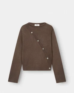 Asymmetrisk Cardigan Brun