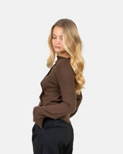 Asymmetrisk Cardigan Brun