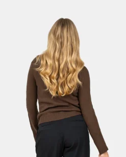 Asymmetrisk Cardigan Brun