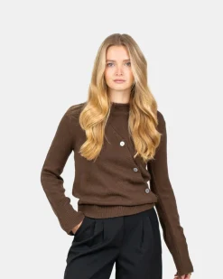 Asymmetrisk Cardigan Brun