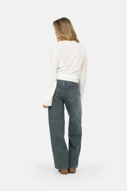 Asymmetrisk Cardigan Cremehvid