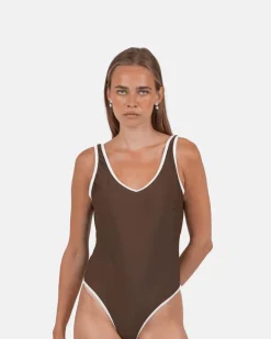 Badedragt Brun