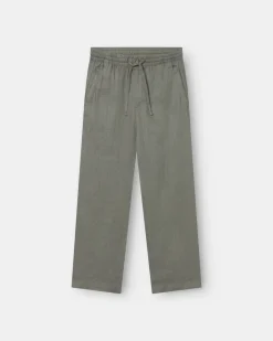 Baggy 100% hørbukser Army