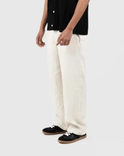 Baggy 100% hørbukser Beige