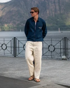 Baggy 100% hørbukser Beige