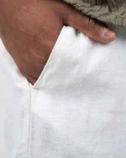 Baggy 100% hørbukser Hvid