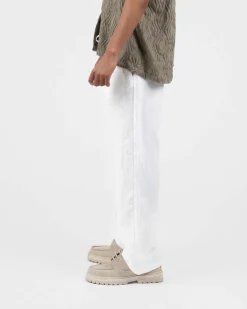 Baggy 100% hørbukser Hvid