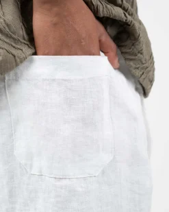 Baggy 100% hørbukser Hvid