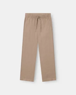Baggy 100% hørbukser Mokka