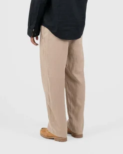 Baggy 100% hørbukser Mokka