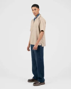 Baggy 100% hørbukser Navy