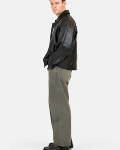 Baggy Denim Jeans Khaki Green