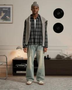 Baggy Denim Jeans Light Blue Vintage Wash