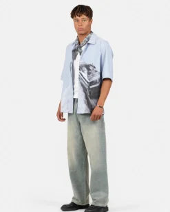 Baggy Denim Jeans Light Blue Vintage Wash