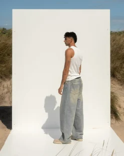 Baggy Denim Jeans Light Blue Vintage Wash
