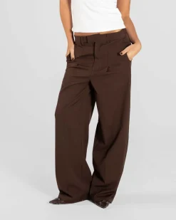 Baggy Suit Pants Brown