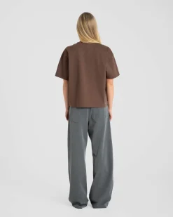 Blank T-shirt Brown dame