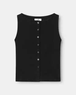 Bottoned Top Black