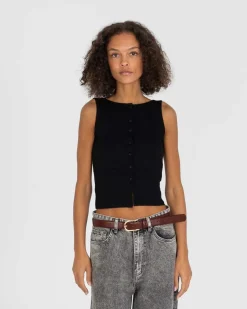 Bottoned Top Black