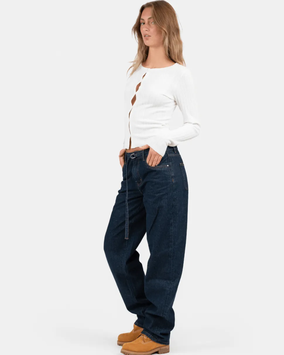 Buttoned Langærmet Top Hvid