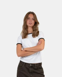 Contrast Baby Tee Hvid