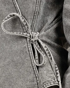 Denim Tie Shirt Washed Grey