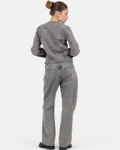Denim Tie Shirt Washed Grey