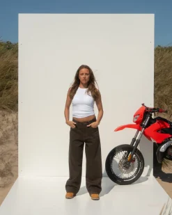 Extra Baggy Denim Jeans Brown