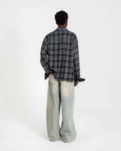 Extra baggy Denim Jeans Light blue vintage wash