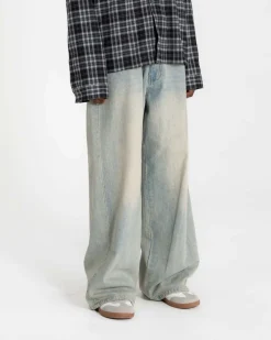 Extra baggy Denim Jeans Light blue vintage wash