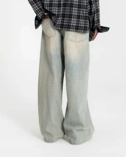Extra baggy Denim Jeans Light blue vintage wash