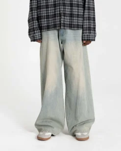 Extra baggy Denim Jeans Light blue vintage wash