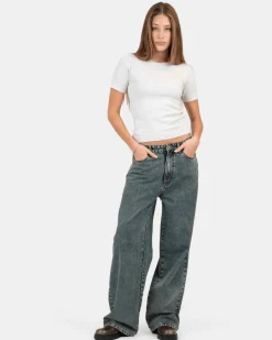 Extra Baggy Denim Jeans Mid Blue Vintage Wash