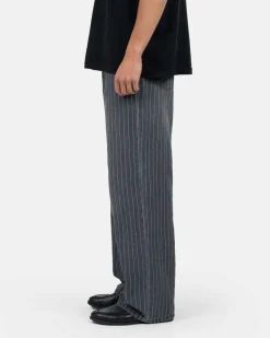 Extra baggy Denim Washed Pinstripe