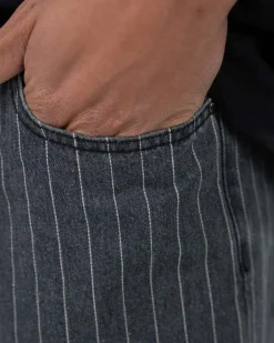 Extra baggy Denim Washed Pinstripe