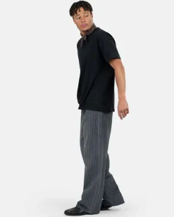 Extra baggy Denim Washed Pinstripe
