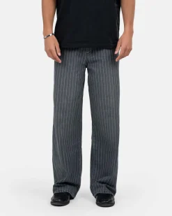 Extra baggy Denim Washed Pinstripe