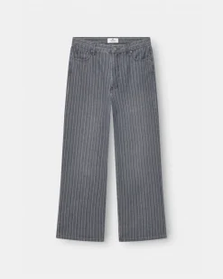 Extra baggy Denim Washed Pinstripe