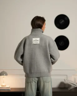 Full-zip Sweater Light grey