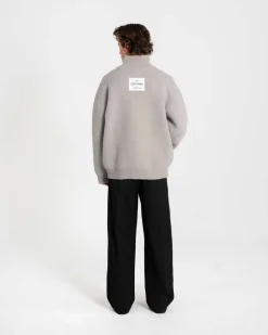 Full-zip Sweater Light grey