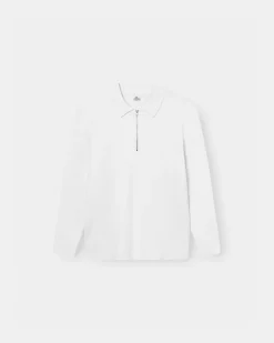 Half zip polo Hvid