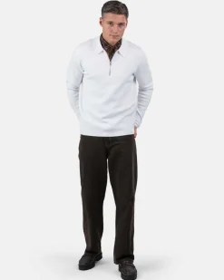 Half zip polo Hvid