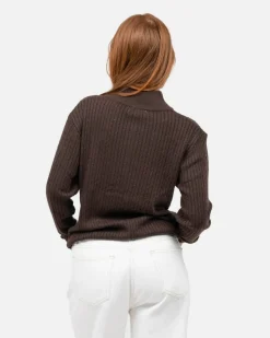 Half Zip Strik Brun