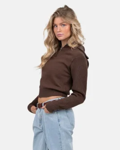 Half Zip Sweater Brun