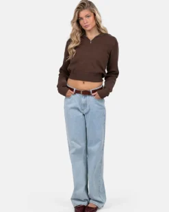 Half Zip Sweater Brun