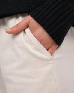Heavyweight Hørbukser Højtaljede Beige