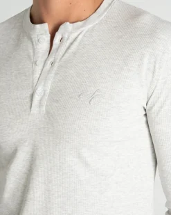 Henley Long Sleeve Heather Grey