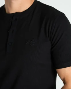 Henley Short Sleeve Black
