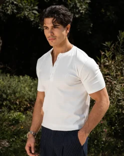Henley Short Sleeve White