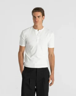 Henley Short Sleeve White